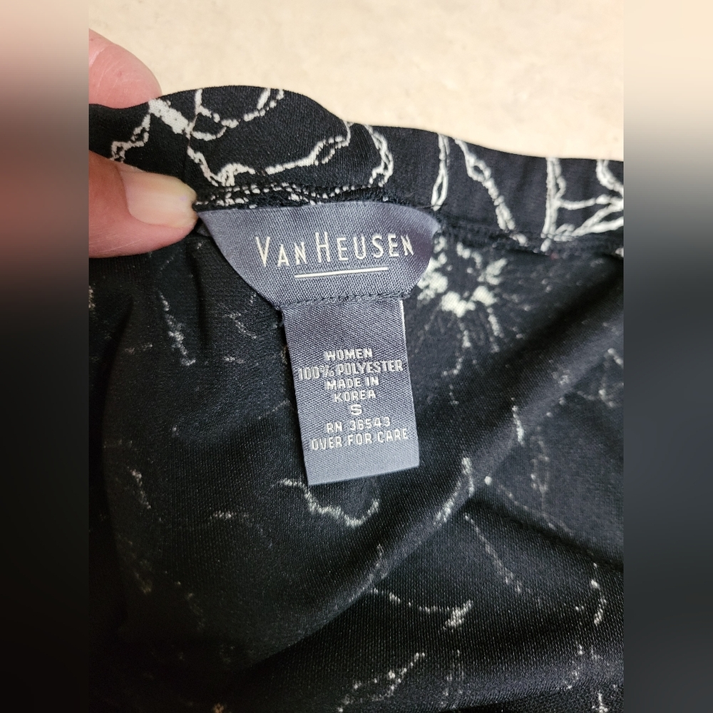 Van Heusen women size small black and white floral midi - Picture 8 of 9